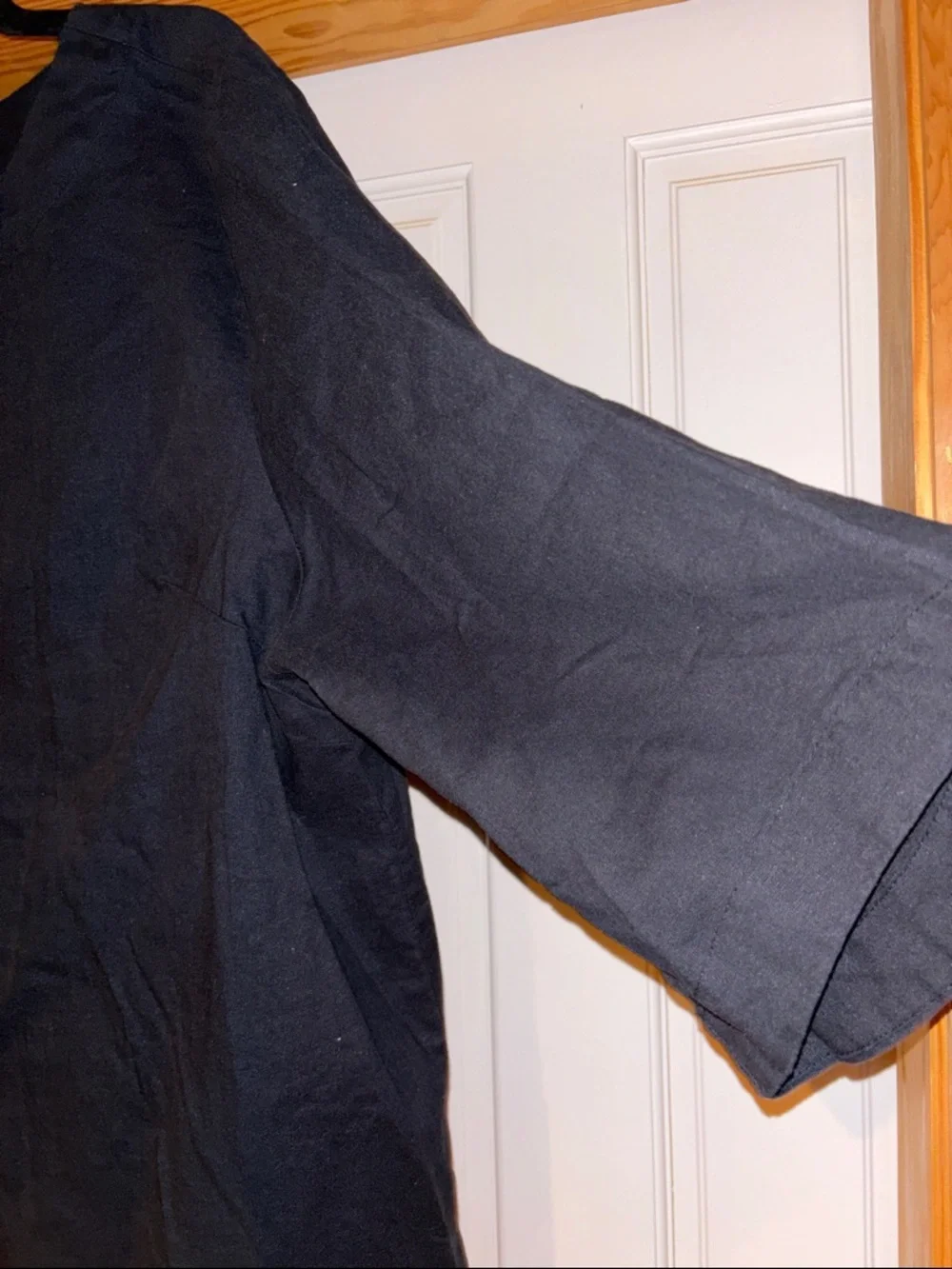 Simple Black Linen Blouse - Picture 3 of 6